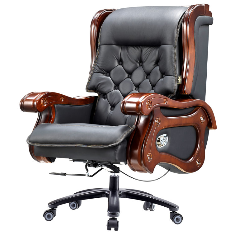 Timko genuine leather best sale executive chair astoria grand